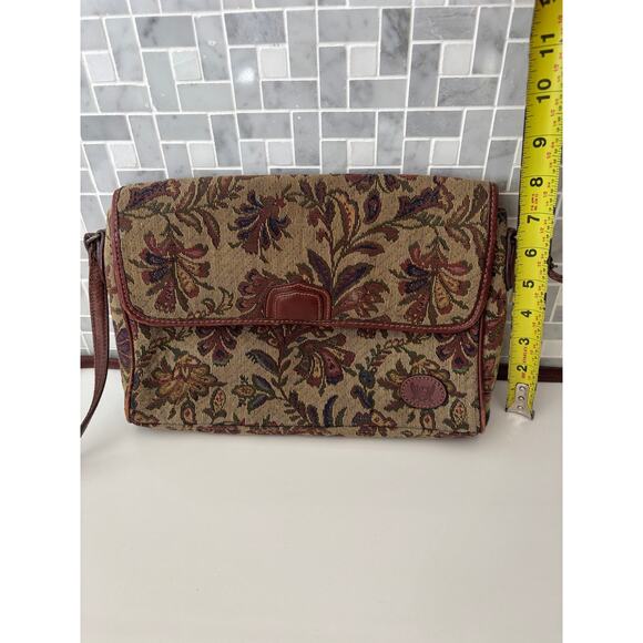 Vintage Liz Claiborne Tapestry Shoulder Bag – 90s Floral Carpet Bag - Picture 3 of 6